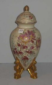 Carlsbad-Victorian Large 4 Gilt Footed Vase