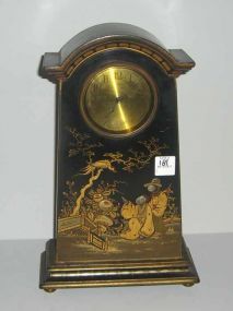 Black Lacquer Oriental Clock