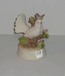 Ceramic Music Box w/White Dove and Foliage