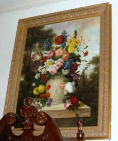 Large Gilt Framed Still Life of Multi-Colored Flowers