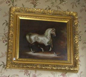 Oil Painting on Canvas of Grey Horse