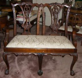 Chippendale Style Settee with Open Back