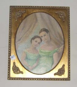 Gold frame with woman & girl picture