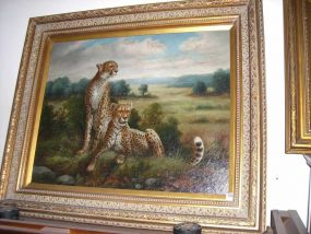Oil on Canvas Leopard Painting
