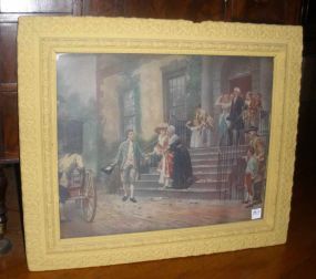 Carved Frame Picture of Victorian Era Party