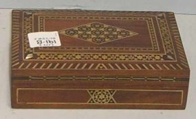 Syrian Hinged Covered Box w/Ornate Mother of Pearl and String Inlay