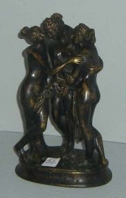 Bronze statue of 3 nude ladies
