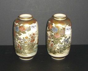 Matched pair of Imperial Satsuma vases