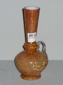 Art Glass Vase with Applied Handle