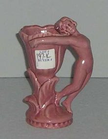 Rose colored Art Deco nude lady bud vase