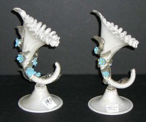 Pair of Czech Horn Vases