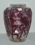 Consolidated clear vase with drilled bottom with nude dancing ladies