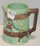 Majolica Cream Jug w/Bird on Branch