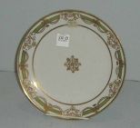 Nippon Plate w/Gilt Raised Beading Decoration