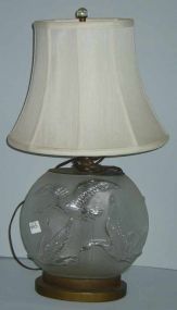 Phoenix wild geese clear & frosted lamp