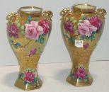 Pair of Nippon Vases with Roses
