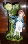 Majolica French boy with flowers bud vase