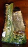 Majolica Owl Vase
