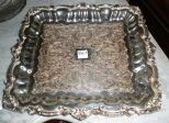 Chippendale Pattern Silver Plate Square Tray