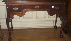 Mahogany Chippendale style 3 drawer silver server