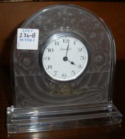 Baccarat Clear and Frosted Clock