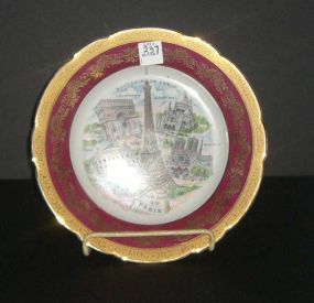 Limoges Souvenir de Paris plate