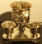Tuft's Silver Plated Cigar/Match Holder