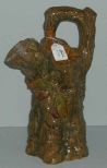 Majolica tree trunk water pitcher