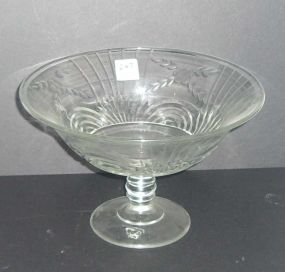 Etched Clear Compote