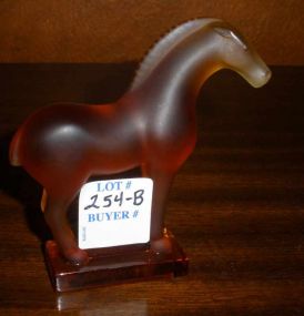 Lalique/France Amber Crystal Stall Horse