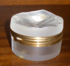 Lalique Gilt Fit Hedge Top Powder Jar