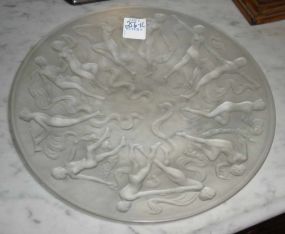 Consolidated Glass dancing nudes plate white wash