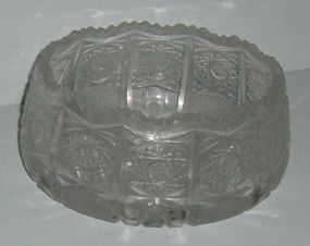 Round small cut glass bowl