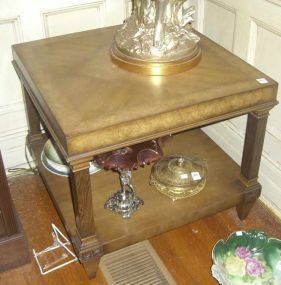 Walnut Square Banded Lamp Table