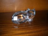 Val St. Lambert Clear Crystal Cat