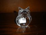 Daum/France Small Clear Crystal Owl