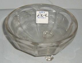 Small etched 3 footed nut bowl
