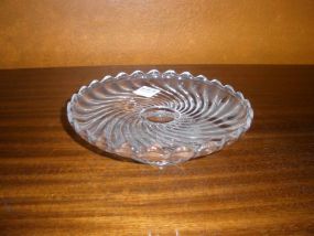 Baccarat/France Clear Press Swirl Glass Low Compote