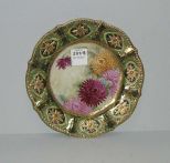 Nippon Plate w/Multicolored Mums and Star