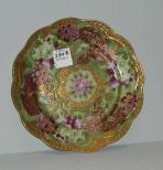 Nippon Plate with Raised Gilding and Pink Flowers