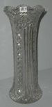 Tall cut glass vase, diamond panels