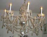 Large Crystal Arms, Prisms, & Chains 8 Light Chandelier