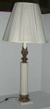 Large Table Lamp w/Porcelain and Gilded Brass Stem
