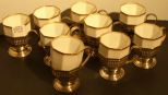 9 Demi Cups with Sterling Frame