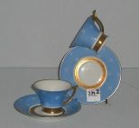 A Pair of Handmalat Hackefors Sweden Cup and Saucer