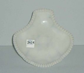 Press Cut White Milk Glass Shell Shaped Dish