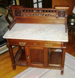 Walnut Marble Top Washstand