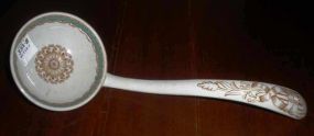 Porcelain Ladle with Green Trim