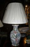 Oriental White Lamp with Flowers and Butterflies
