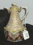 Sake Jug w/Gilt and Raised Enamel Decorations